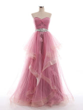 Purple Tulle Strapless Prom Pageant Evening Dress G2017